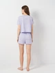Пижама (футболка + шорты) женская из вискозы Trendyol THMSS20PT0230 S Lila (8683048217207) - изображение 2