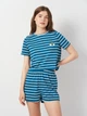 Пижама (футболка + шорты) женская из вискозы Trendyol THMSS20PT0230 S Petrol (8683048217245) - изображение 1