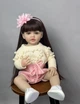 Большая виниловая кукла ручной работы с цветком Reborn Baby Doll с настоящими волосами и красивыми глазами - изображение 1