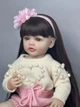 Большая виниловая кукла ручной работы с цветком Reborn Baby Doll с настоящими волосами и красивыми глазами - изображение 3