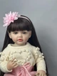 Большая виниловая кукла ручной работы с цветком Reborn Baby Doll с настоящими волосами и красивыми глазами - изображение 4