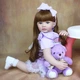 Большая виниловая кукла ручной работы с Медвежонком Reborn Baby Doll с настоящими волосами и большими глазами - изображение 3