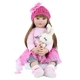 Большая виниловая кукла ручной работы с Зайчиком Reborn Baby Doll с настоящими волосами и красивыми глазами - изображение 4