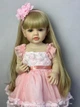 Большая виниловая кукла ручной работы Reborn Baby Doll с настоящими светлыми волосами и красивыми глазами - изображение 3