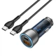 Авто зарядний пристрій Hoco NZ8 Sprinter 43W PD25W+QC3.0 Type-C to Type-C Колір Синій - зображення 1