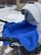 Плюшевий в'язаний дитячий плед "Плетінка" 80 на 80 см №141 - Синій - изображение 1