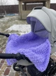 Плюшевий в'язаний дитячий плед "Плетінка" 80 на 80 см №788 - Світло-фіолетовий - изображение 1