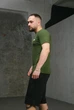 Мужской спортивный костюм футболка с патриотическим принтом и шорты Intruder 0187 3XL Хаки с черным ( IN - 0187/2 F ) - изображение 4
