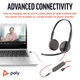 Гарнитура с микрофоном Poly Blackwire C3225 Stereo 3.5mm/USB-C/A Bulk проводная 2.2м Черный (8X229A6) - изображение 3
