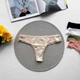 Женские трусы стринги Ouno 6504 c кружевом, Бежевые L/XL - изображение 1