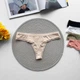 Женские трусы стринги Ouno 6504 c кружевом, Бежевые L/XL - изображение 2
