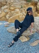 Костюм женский кофта и брюки лен жатка K&ML 575 XL - XXL ( 50 - 52 ) Черный ( 575 - 03 ) - - изображение 2