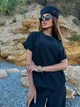 Костюм женский кофта и брюки лен жатка K&ML 575 XL - XXL ( 50 - 52 ) Черный ( 575 - 03 ) - - изображение 3