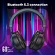 Наушники беспроводные Bluetooth c подсветкой HOCO Focus BT headphones W48 |BT5.3, AUX/BT/TF, 46h| Black - изображение 4