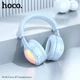 Наушники беспроводные Bluetooth c подсветкой HOCO Focus BT headphones W48 |BT5.3, AUX/BT/TF, 46h| blue - изображение 3