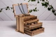 Дерев'яна підставка органайзер унісекс для прикрас аксесуарів окулярів EcoWalnut Скринька для прикрас з дерев'яною кришкою і дзеркалом L - зображення 1