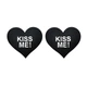 Cтікіні наліпки на груди сердечка з написом kiss me Honey Fashion Accessories One Size чорний (3-125) - зображення 1
