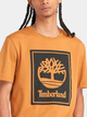 T-shirt męski bawełniany Timberland TB0A5WQQ L Beżowy/Czarny (194902955312) - obraz 4