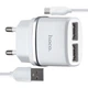 СЗУ Hoco C12 Smart dual USB charger set with Micro cable(EU) 2USB 2.4A White - изображение 1