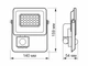Прожектор LED F2e 20W 5000K с датчиком движения и освещенности 220V IP65 VL-F2e205W-S VIDEX - изображение 6