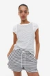Шорты мини двунитка для женщины H&M 0992104-013 S черный, белый - изображение 2