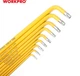Набор ключей шестигранных метрических с длинным рычагом Workpro PRO+ TORX CR-V 9 шт (WP222008) - изображение 7
