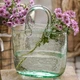 Стеклянная ваза для цветов в форме Сумки 20x11x26 см Bubble Bag, Зелёная - изображение 1