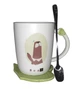 Кружка з кришкою і ложкою Great Coffee Зелений листок 400 мл (52995) - изображение 2