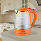 Електрочайник 1,7л 1850-2200W скло (диск) помаранчевий MR-064-ORANGE Maestro - изображение 4