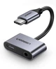 Переходник Ugreen CM193 кабель Type-C к 3.5mm + PD 3.0 60W для наушников Aluminium Grey (50596) - изображение 1
