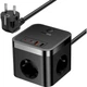 Удлинитель - зарядное Baseus PowerCombo Cube Power Strip 3AC+2U+2C 30W 1.5 метра черный - изображение 1