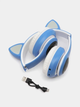 Бездротові навушники з котячими вушками CAT EAR Bluetooth 5.0 + EDR дитячі навушники, ігрові з блютуз гарнітурою та LED підсвічуванням, сині - зображення 4