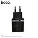 Hoco C12 СЗУ блок Smart 2USB 2.4A + кабель iPhone чорний - зображення 2
