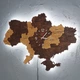 Карта України 3D з підсвіткою і годинником 80х50х3 см 06.24 - зображення 3