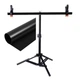 Комплект Держатель фона + Черный ПВХ Фон 68×130 см Prolight - изображение 1