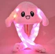 Шапка плюшевая светящаяся с двигающимися ушами заяц кигуруми Кролик - изображение 3