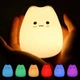 Светильник для детей Котик BRB Little Cat Cиликоновый ночник на батарейках Разноцветный Design01 - изображение 1