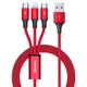 Кабель Baseus Rapid 3-in-1 USB to Micro / Lightning / Type-C 3.5A 1.2m CAJS0000 Колір Червоний, 09 - зображення 1