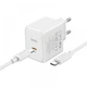 Мережний зарядний пристрій Hoco CS13A 1USB-C PD/QC 20W+Type-C to Type-C Колір Білий - зображення 7