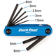 Набор шестигранников Park Tool AWS-10 (1.5mm, 2mm, 2.5mm, 3mm, 4mm, 5mm, 6mm) складной - изображение 3