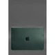 Шкіряний чохол-конверт на магнітах для MacBook 14 дюймів, зелений, натуральна шкіра Crazy Horse, ручна робота, 34,3×24,5 см 58661 - зображення 2