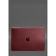 Шкіряний чохол-конверт на магнітах для MacBook 14 дюймів, бордовий, натуральна шкіра Crazy Horse, ручна робота, 34,3×24,5 см 58659 - зображення 2