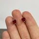 Серьги с цирконом "Маленькие рубиновые сердечки" ювелирная сталь Xuping Jewelry серебристая в бархатной коробочке (13519) - изображение 3