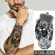 Временная татуировка для тела одноразового применения, влагостойкая Лев с розой, Черный - изображение 2