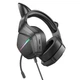 Наушники Borofone BO106 Cute cat ear luminous gaming headphones with mic elf cat Black/Green - изображение 2