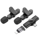 Беспроводная микрофонная система BOROFONE BFK12 Trophy lavalier Wireless Digital Microphone (iP/Type-C) Black - изображение 5