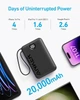 УМБ Anker 335 20000 mAh 22.5W Built-In USB-C Cable PD Black (A1647G11) - зображення 3