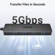 USB-хаб UGREEN CM219 4-in-1 USB to 4xUSB 3.0 HUB Black 15cm (6941876228515) - изображение 3