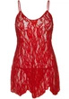 Рубашка бебі-дол Leg Avenue Rose Lace Flair Chemise Red, One Size - зображення 3