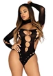 Бесшовное боди на одно плечо Leg Avenue Seamless thong back bodysuit, One Size, черное - изображение 5
